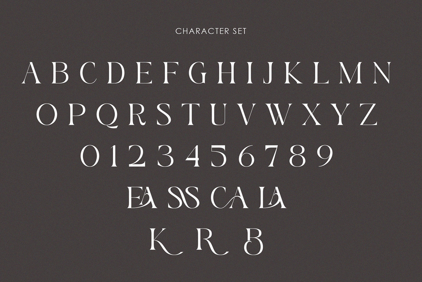 Carmila Serif font alphabets