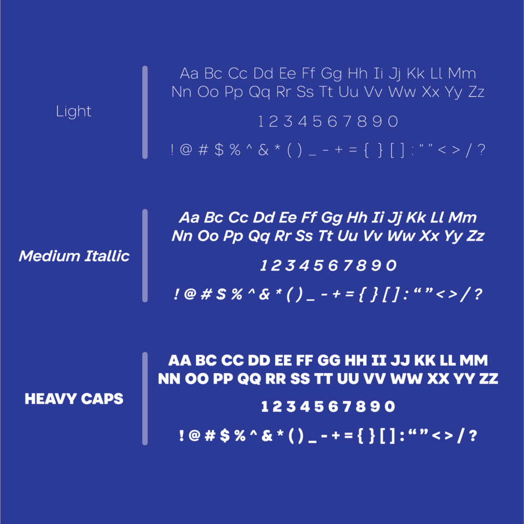 alphabets of unique display font, toboggan