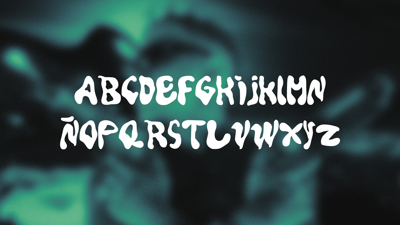 Diluvio unique Liquid Display Font character set