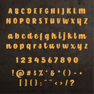 Hamish Script Font Character Set