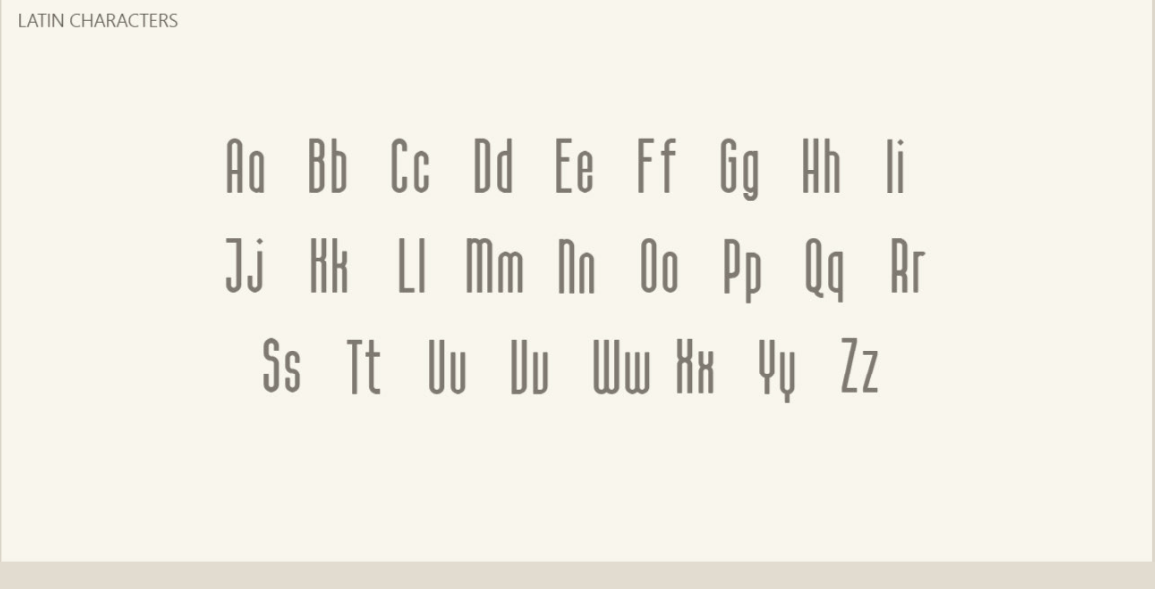 Calama a fresh condensed font latin characters