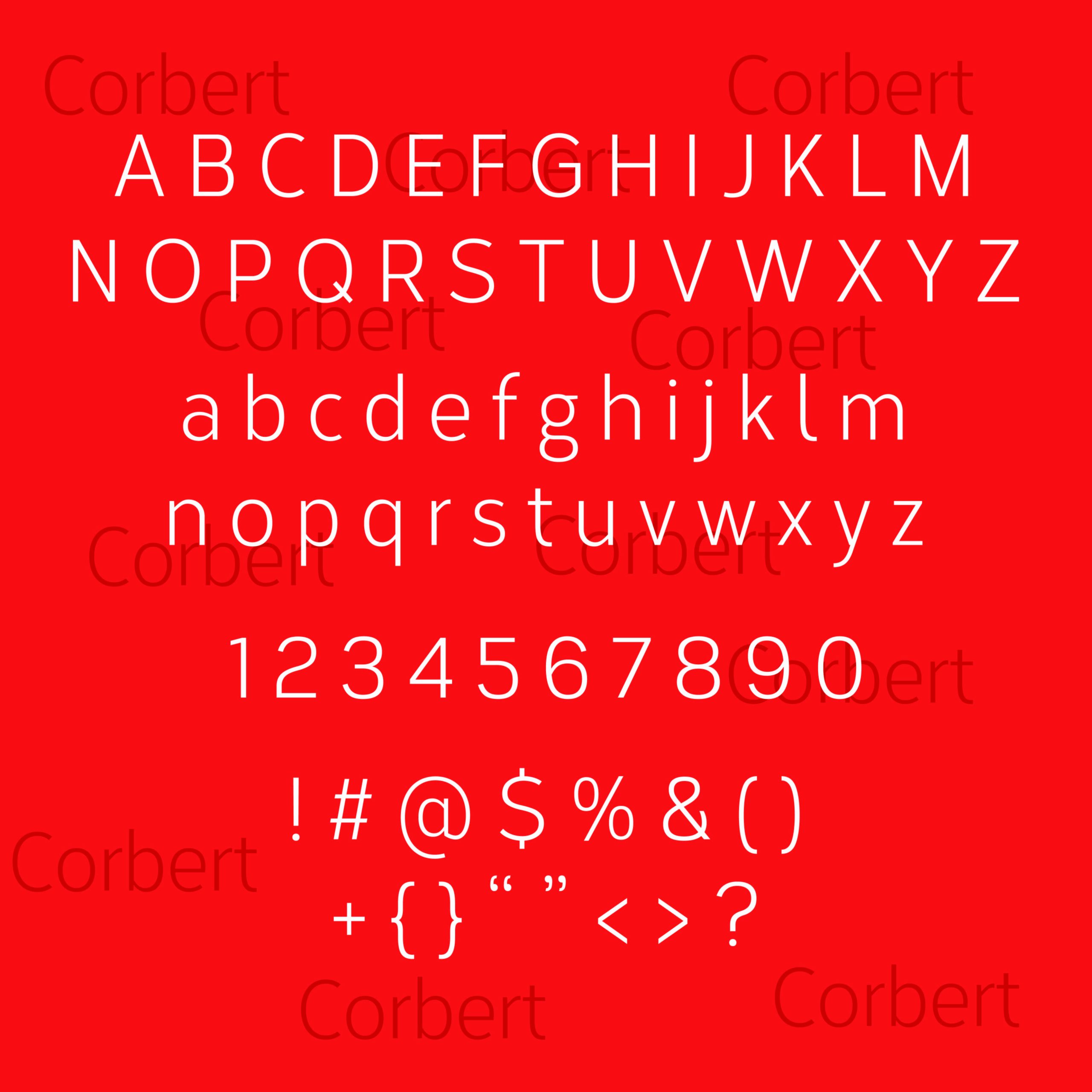 corbert font letters 