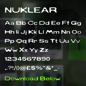 Nuklear Display Font Character set