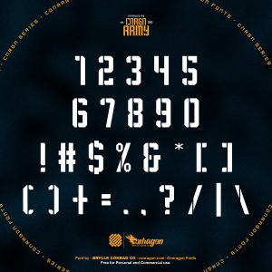 CORGN ARMY: A Bold, Free, and Stencil Font Numbers