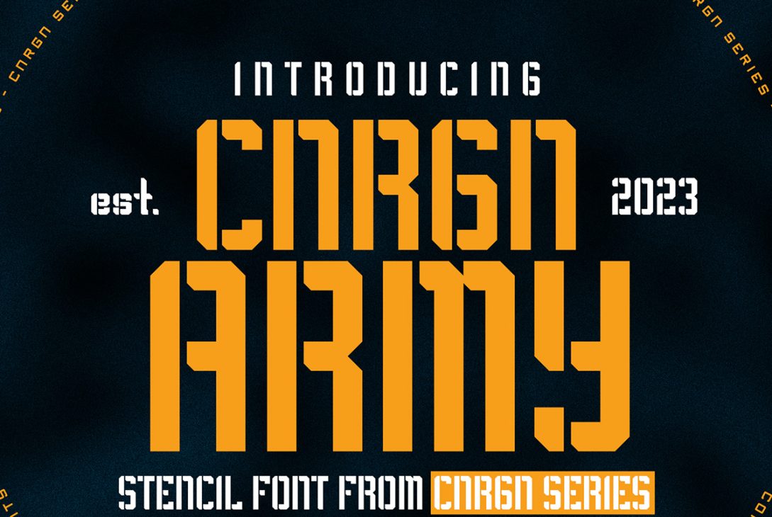 A Bold, Free, and Stencil Font: CORGN ARMY