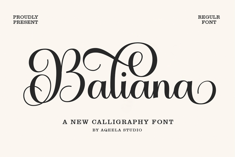 A New Calligraphy Font: Baliana