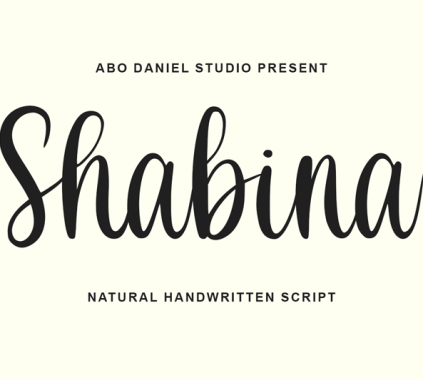 A Natural Handwritten Script Font: Shabina