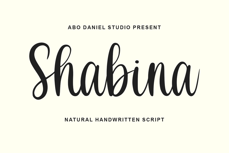 A Natural Handwritten Script Font: Shabina