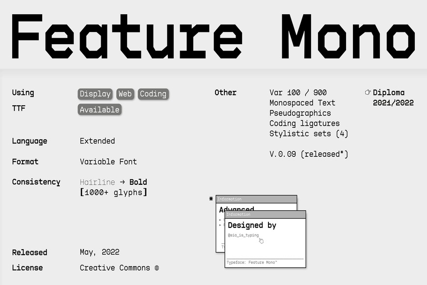 A Modern Font: Feature Mono