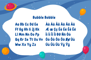 Rounded Fonts: Bubble Bobble Character Set