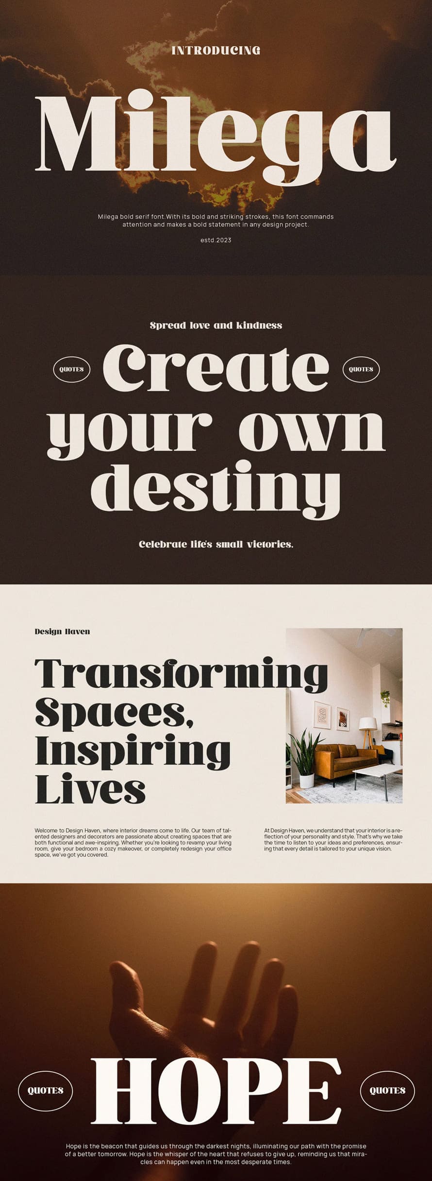 Bold Fonts: Milega – Stylish Bold Serif